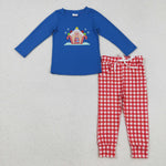 BLP1151 Embroidery Christmas House Boys Set