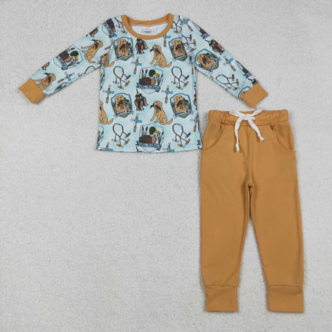 BLP1177 Mallard Ducks Dog Khaki Boys Set
