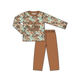 Preorder Samples BLP1193 Embroidery Halloween Pumpkin Camo Boys Set