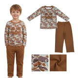 BLP1193 Embroidery Halloween Pumpkin Camo Boys Set