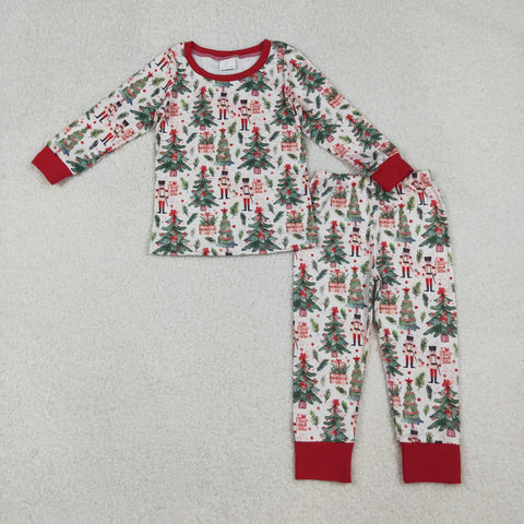 BLP1206 Christmas Trees Soldier Boys Pajamas Set (12-18M to 7-8T)