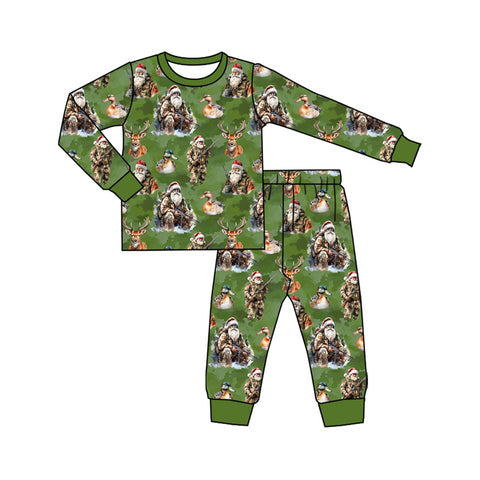 Preorder MOQ 5 pcs BLP1212 Christmas Santa Hunting Boys Pajamas Set