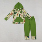 BLP1224 Christmas Green Animal Cartoon Hoodie Boys Set (12-18M to 7-8T)