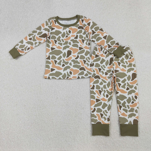 BLP1228 Hunting Camo Green Boys Pajamas Set