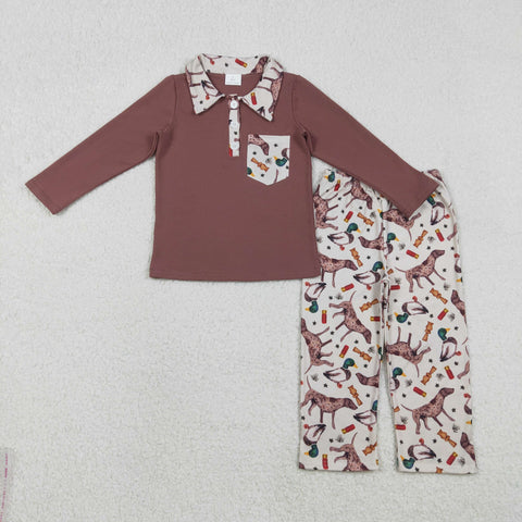 BLP1229 Hunting Mallard Ducks Call Me Brown Boys Set