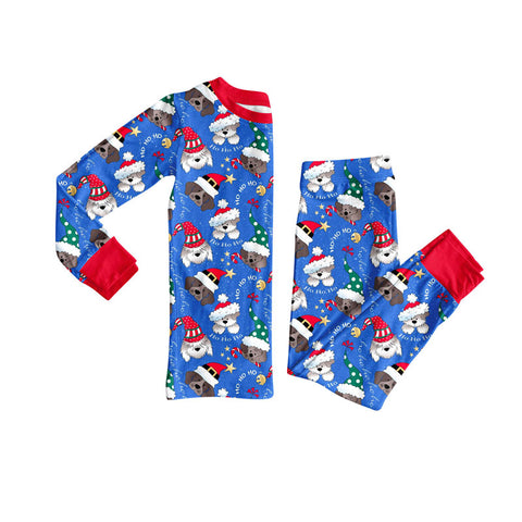 Preorder 09.25 BLP1243 Christmas Dog Blue Boys Pajamas Set