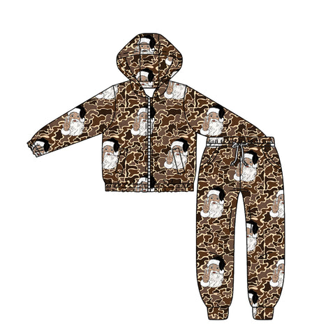 Preorder 09.25 BLP1252 Christmas Santa Camo Hoodie Coat Boys Set