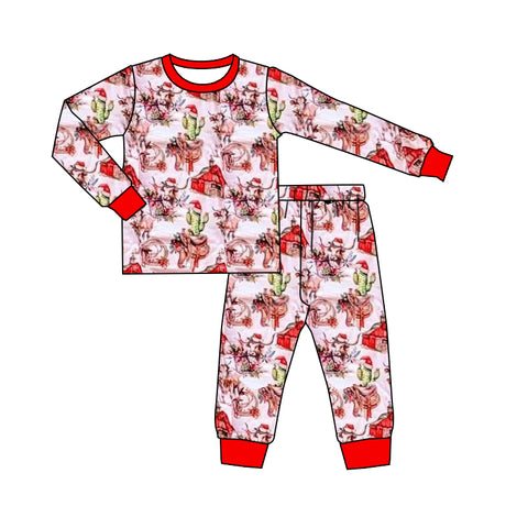 Preorder 09.26 BLP1255 Christmas House Cactus Boys Pajamas Set