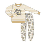 Preorder MOQ 5 Pcs BLP1263 baby boys Happy stripe outfits