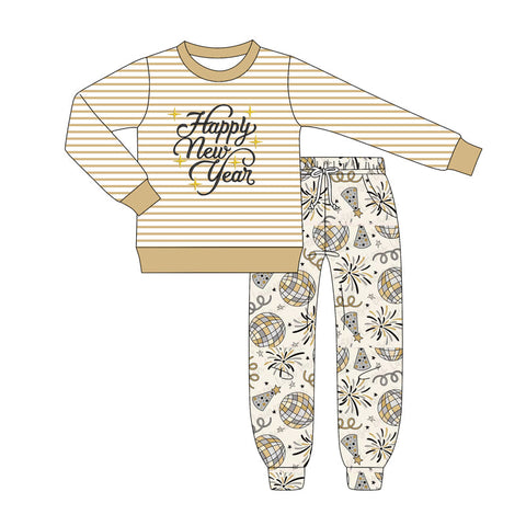 Preorder MOQ 5 Pcs BLP1263 baby boys Happy stripe outfits