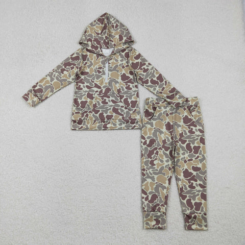 BLP1266 Hunting Camo Hoodie Zipper Boy's Set