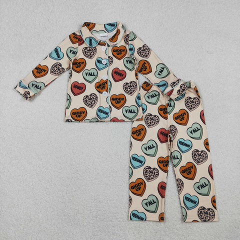 BLP1284 Howdy Yall Love Buttons Boys Pajamas Set (12-18M to 7-8T)