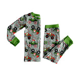 Preorder Samples BLP1286 Christmas Truck Green Boys Pajamas Set
