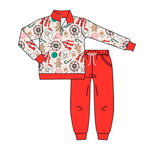 Preorder 10.01 MOQ 5 pcs BLP1287 Christmas Santa Red Pullover Boys Set