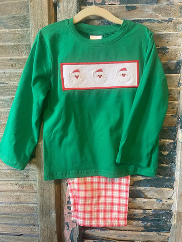Preorder 10.01 MOQ 5 pcs BLP1288 Christmas Santa Green Boys Set