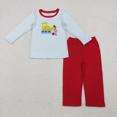 BLP1302 Embroidery Valentine's Day Truck Love Boys Set