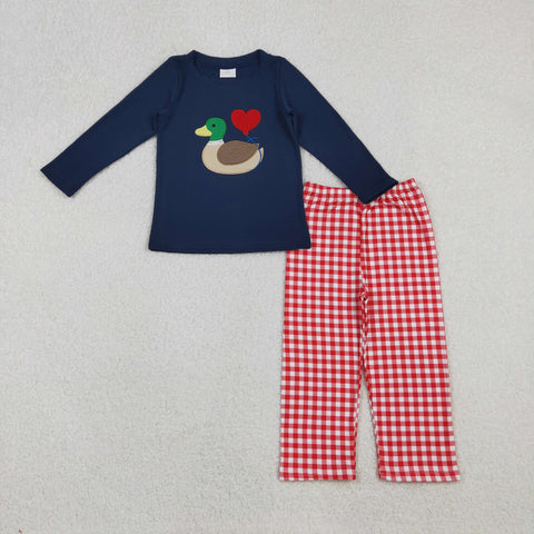 BLP1304 Embroidery Mallard Ducks Love Boys Set