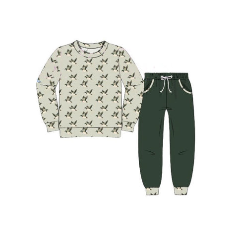 Preorder 10.21 MOQ 5 pcs BLP1308 Mallard Ducks Green Boys Set
