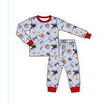 10.10 Pre-order BLP1316 boys blue puppy long sleeve pajamas