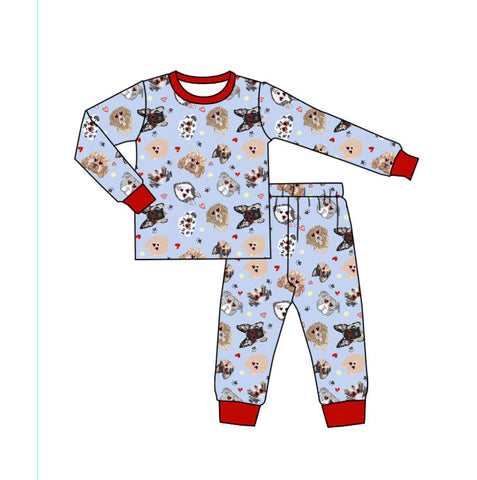 10.10 Pre-order BLP1316 boys blue puppy long sleeve pajamas