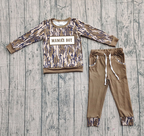 Preorder Samples BLP1334 Embroidery MAMA'S BOY Camo Boys Set