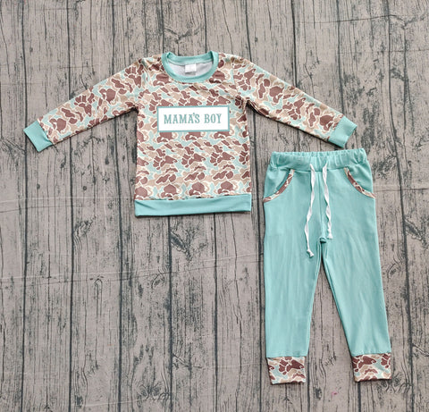 Preorder Samples BLP1336 Embroidery MAMA'S BOY Camo Boys Set