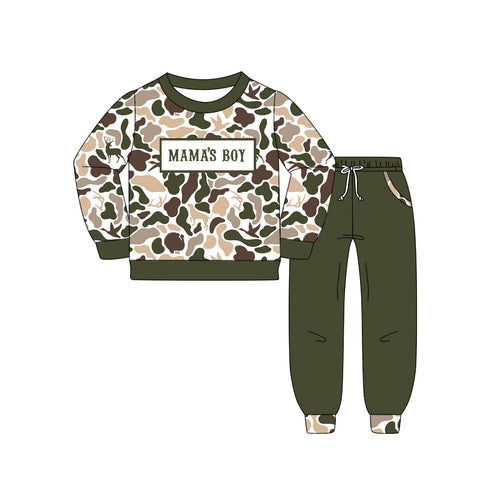 Preorder 11.04 MOQ 5 pcs BLP1338 MAMA'S BOY Dog Camo Boys Set