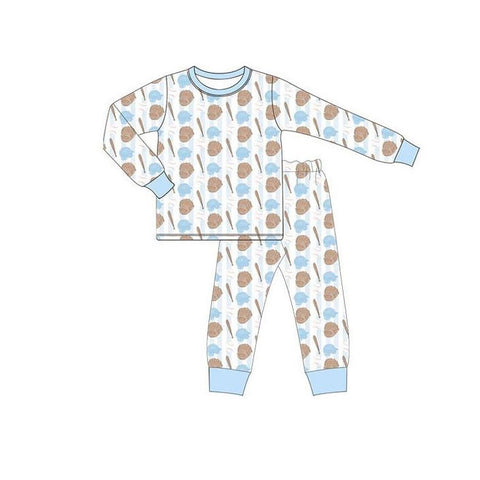 Preorder 11.16 MOQ 5 pcs BLP1340 Game Day Football Boys Pajamas Set
