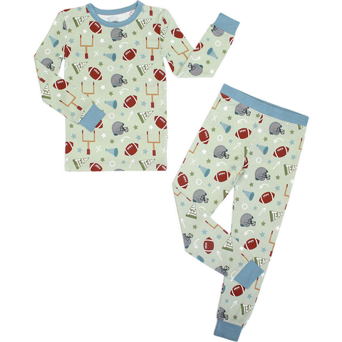 Preorder 11.23 MOQ 5 pcs BLP1355 Go Team Football Boys Pajamas Set