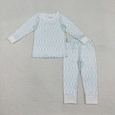 BLP1359 Easter Rabbit Blue Boys Pajamas Set