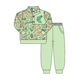 Preorder MOQ 5 Pcs Each Style Hunting Camo Elk Fish Mallard Ducks Pullover Boys Jogger Set