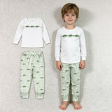 BLP1425 Fishing Green Plaid Boys Set