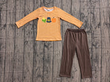 Preorder Samples BLP1442 Embroidery Pumpkin Scarecrow Stripe Kids Boys Outfits