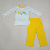 BLP1455 Embroidery Universe Yellow Kids Boys Outfits