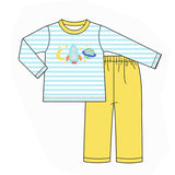 Preorder Samples BLP1455 Embroidery Universe Yellow Kids Boys Outfits
