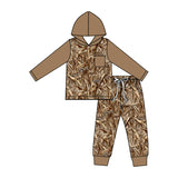 Preorder MOQ 5 Pcs Each Style Hunting Camo Branches Hoodie Boys Jogger Sets