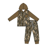 Preorder MOQ 5 Pcs Each Style Hunting Camo Branches Hoodie Boys Jogger Sets