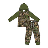 Preorder MOQ 5 Pcs Each Style Hunting Camo Branches Hoodie Boys Jogger Sets