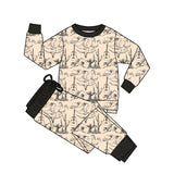 Preorder MOQ 5 Pcs Each Style Western Wild West Boys Pajamas Set