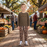 BLP1473 Embroidery Thanksgiving Day Turkey Camo Boys Set