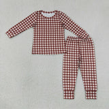 BLP1478 Brown Plaid Girls Outfits