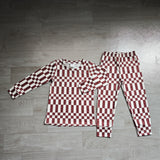 Preorder Samples BLP1479 Brown Plaid Girls Pajamas Outfits