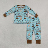 Western Little Cowboy Boys Pajamas Kids Matching Clothes