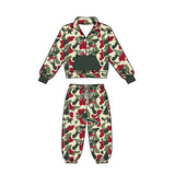Preorder Samples BLP1486 Christmas Elk Trees Camo Pullover Kids Jogger Set