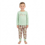 BLP1492 Embroidery Hunting Camo Dog Mint Boys Jogger Set