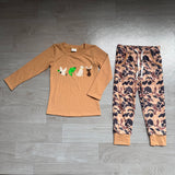 Preorder Samples BLP1493 Embroidery Hunting Camo Dog Mallard Ducks Brown Boys Jogger Set