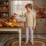 BLP1495 Embroidery Thanksgiving Day Turkey Plaid Boys Set