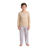 BLP1495 Embroidery Thanksgiving Day Turkey Plaid Boys Set