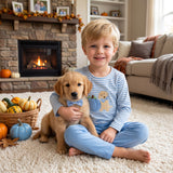 BLP1500 Embroidery Fall Pumpkin Puppy Boys Set