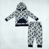 BLP1511 Cowboy Cars Hoodie Kids Boys Outfits